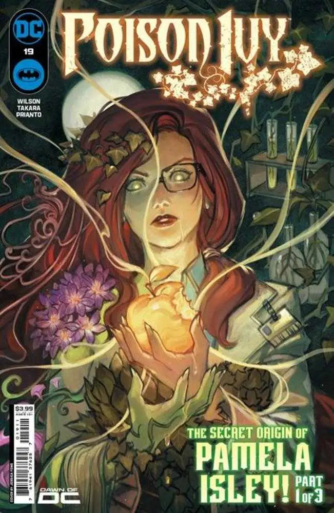 Comic book cover for Poison Ivy #19 by Jessica Fong featuring glowing botanical art