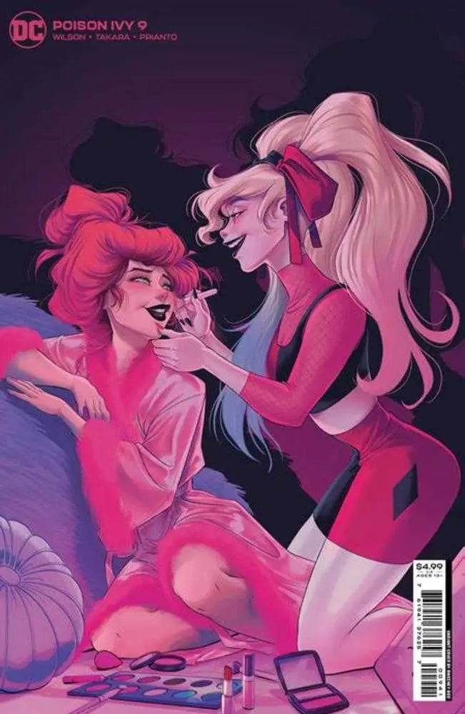 Comic book cover of Poison Ivy #9 featuring Harley Quinn artist Sweeney Boo’s vibrant design