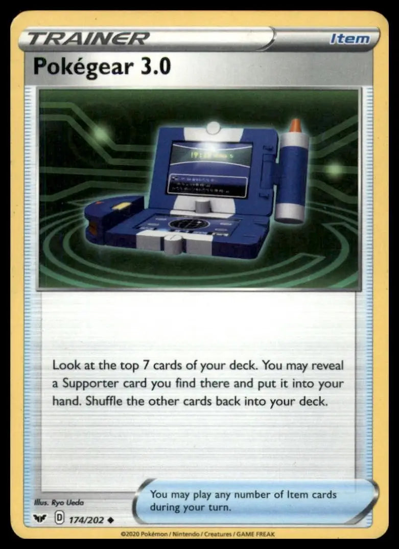 Pokegear 3.0 174/202 Swsh01: Sword & Shield Regular Pokemon - Pokémon Card Single