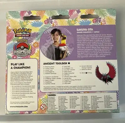 Pokémon 2024 World Championship Deck Roaring Moon ex - Juniors Division IN HAND - Pokémon Card Box