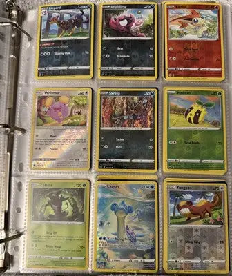 Pokémon card binder collection showing organized pages for Pokémon cards