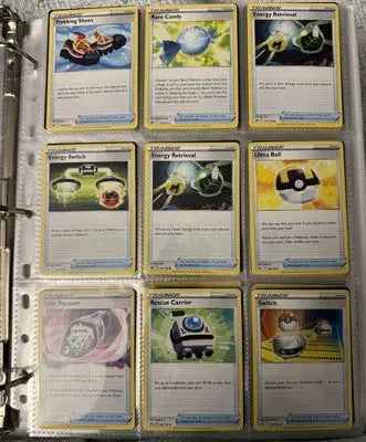 Pokémon card binder collection with 257 trading cards displayed in a durable binder
