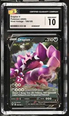 English CGC Gem Mint 10 Drapion V Pokémon card from Vivid Voltage series