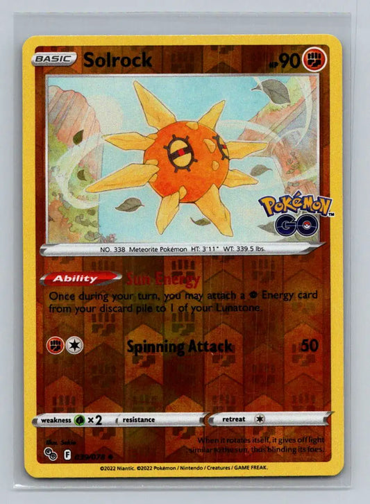 Pokemon GO #039/078 Solrock Reverse Holo - Pokémon Card Single