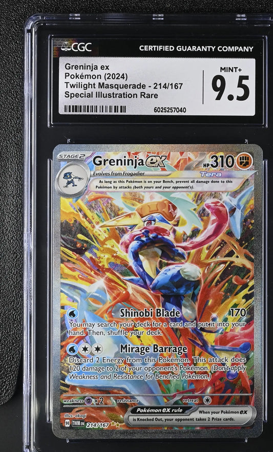 Pokemon Greninja ex (214/167) [Scarlet & Violet: Twilight Masquerade] CGC 9.5 Mint+ - Pokémon Card Single