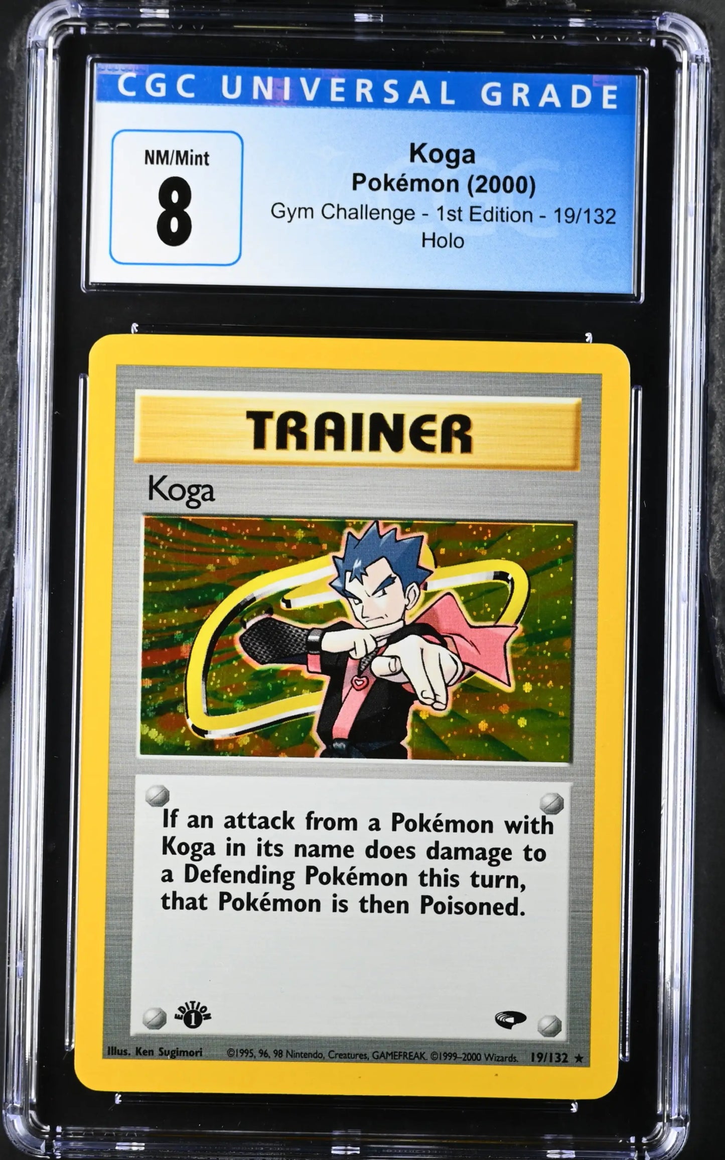 Pokémon Koga (19/132) [Gym Challenge] Graded CGC 8 NM/Mint 1st Edition Holofoil - Pokémon Card Single