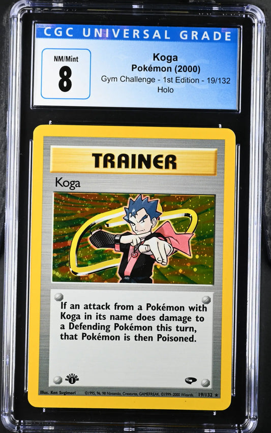 Pokémon Koga (19/132) [Gym Challenge] Graded CGC 8 NM/Mint 1st Edition Holofoil - Pokémon Card Single