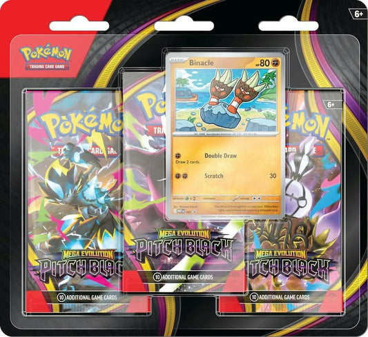 Pokemon: Mega Evolution Pitch Black 3-Pack Blister | Columbia Sports Cards - Pokémon Card Box