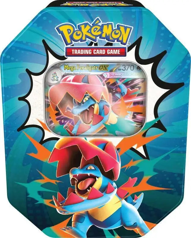 Pokemon Mega Evolutions Ascended Heroes Tin (Mega Feraligatr ex) - Pokémon Card Box