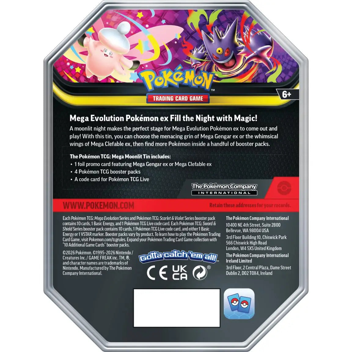 Pokemon Mega Moonlit Tin - Pokémon Card Box