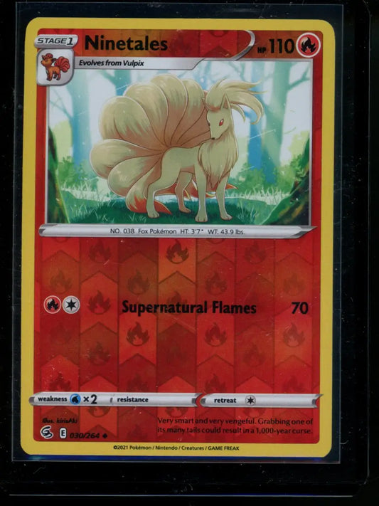 Pokemon Ninetales card from the 2021 Pokemon collection display