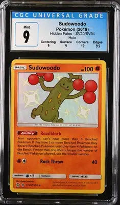 Shiny professionally graded Sudowoodo Pokémon card SV20 SV94 English CGC 9 Hidden Fates