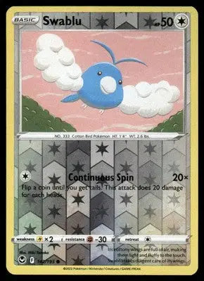 Pokemon Swablu #142/195 2022 Silver Tempest - Pokémon Card Single