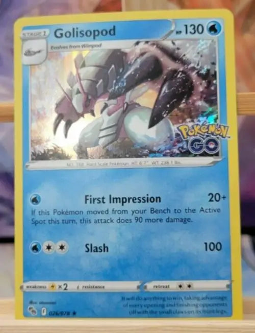 Golisopod Pokémon TCG card from the Pokemon Trading Card Game featuring 26/78