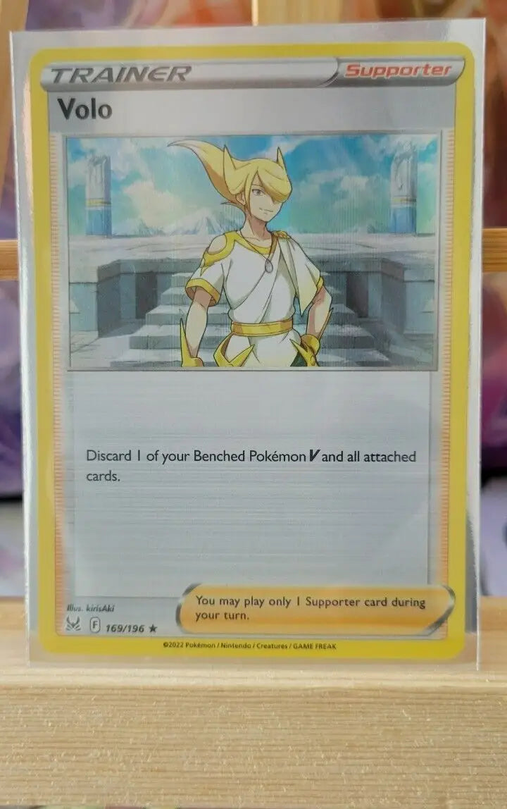 Volo Pokémon TCG Card 169/196 showcasing the character Volo in battles