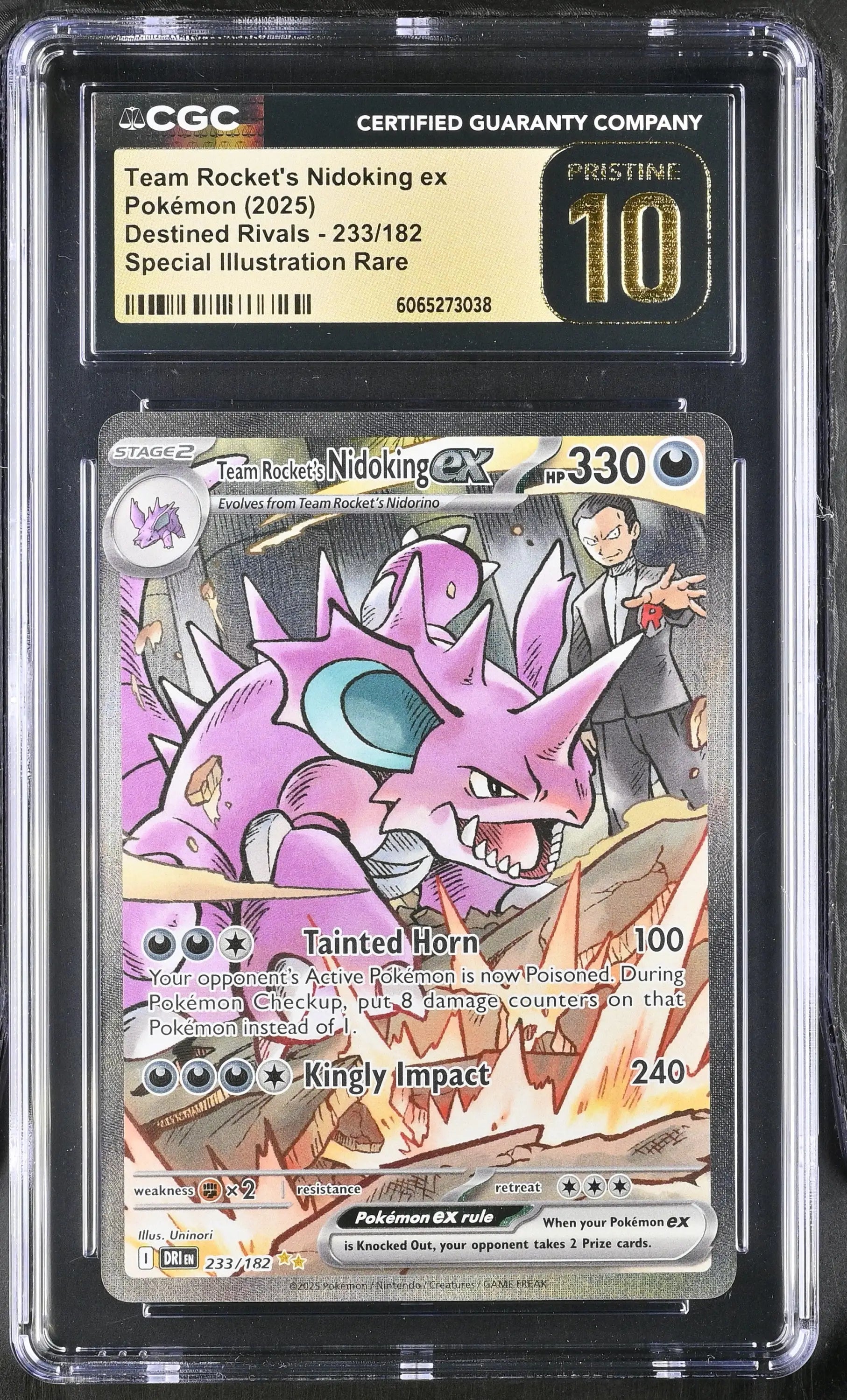 Pokemon Team Rocket’s Nidoking ex (233/182) [S&V: Destined Rivals] CGC 10 Pristine - Trading Card