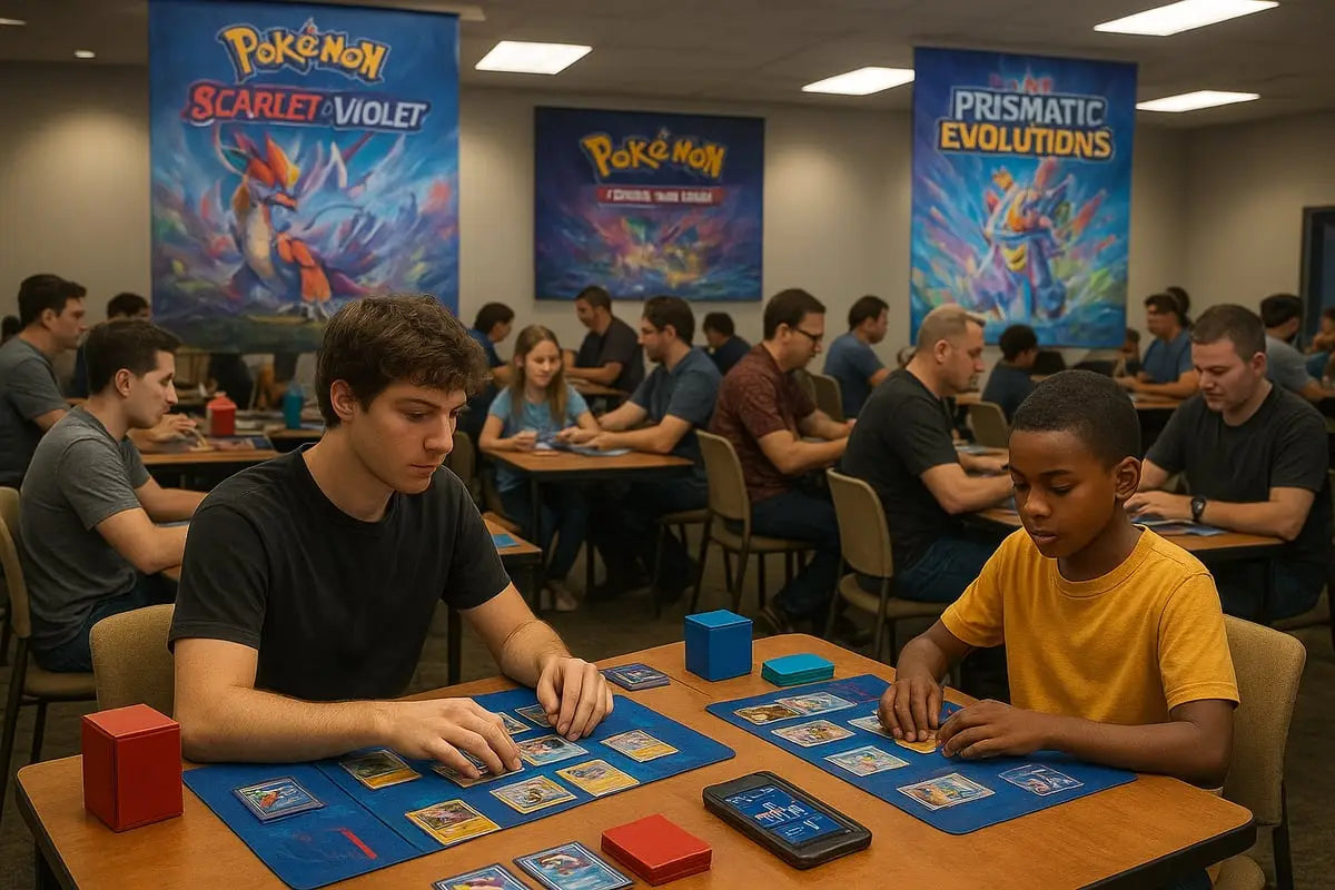 Pokémon cards collection with blue and red cards featuring popular characters
