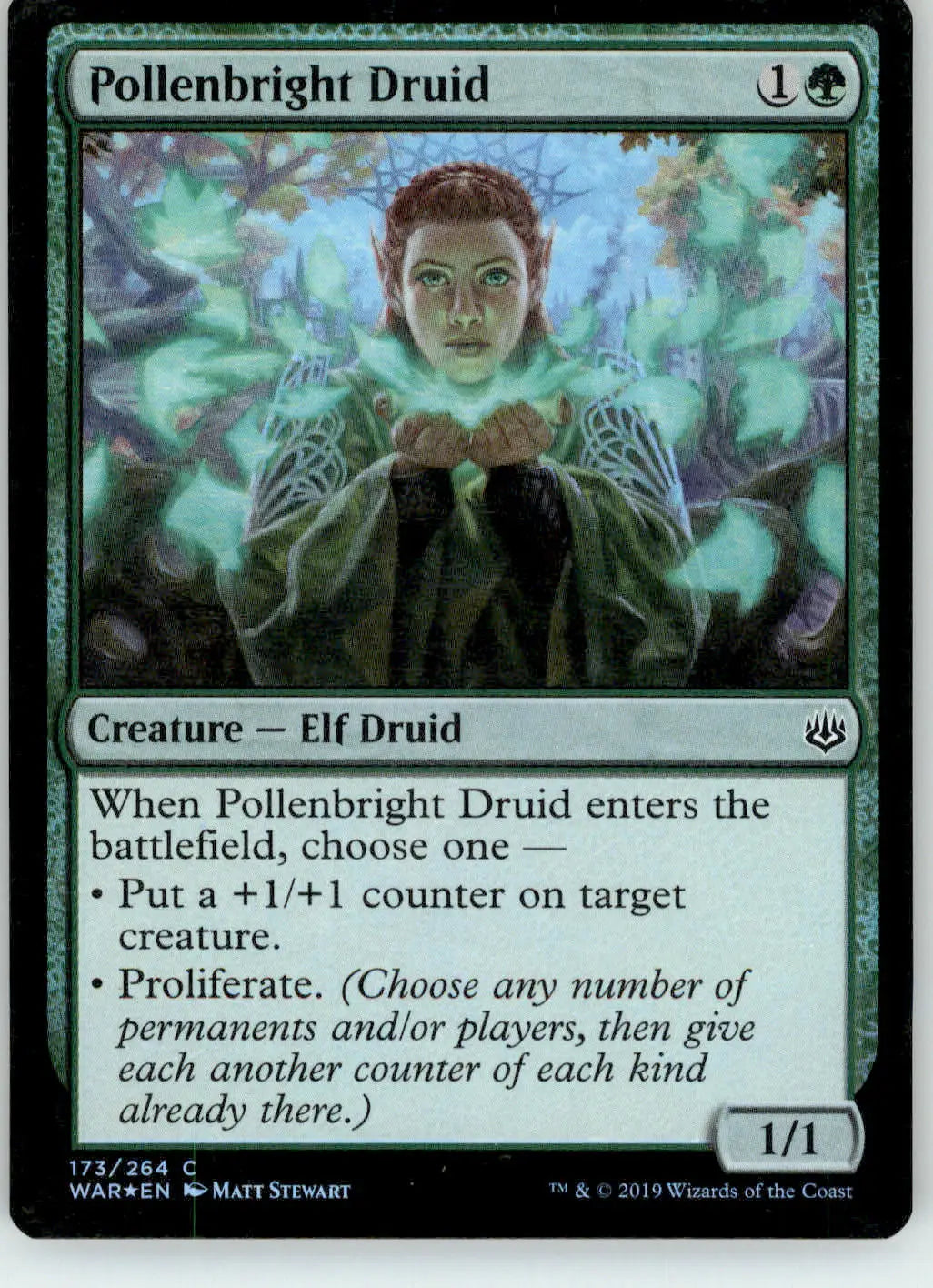 Pollenbright Druid - War of the Spark - 173 - Foil MP Magic: The Gathering