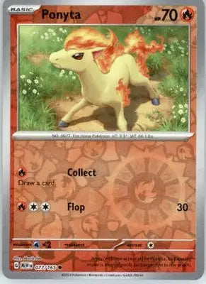 Ponyta - SV: Scarlet & Violet 151 - 077/165 - Reverse Holo NM - Pokémon Card Single
