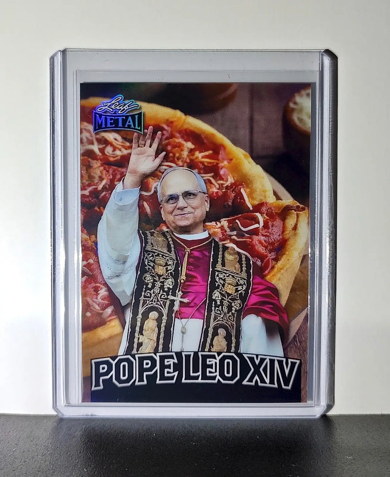 Pope Leo XIV 2025 Leaf Metal Trading Card Deep Dish Pizza Parallel /569 - Other