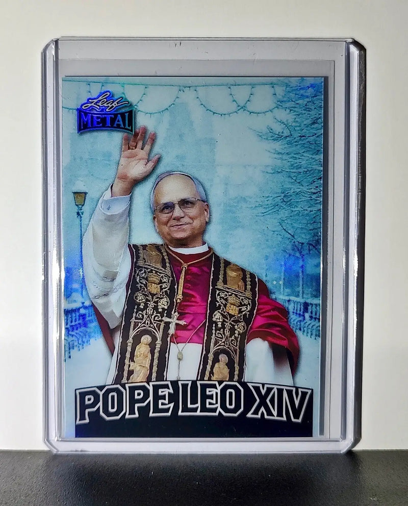 Pope Leo XIV 2025 Leaf Metal Trading Card Snow Parallel /583 - Non-Sports Card Single