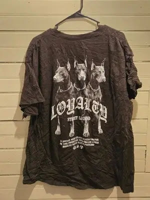 Popular PoisonShirt Mens 2XL Black Doberman Loyalty Street Legend Graphic - Apparel
