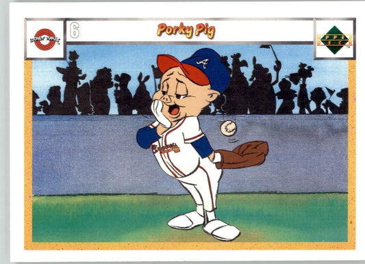 Porky Pig - 1990 Upper Deck Comic Ball - #6 / 15 - Baseball - Baseball Card Single