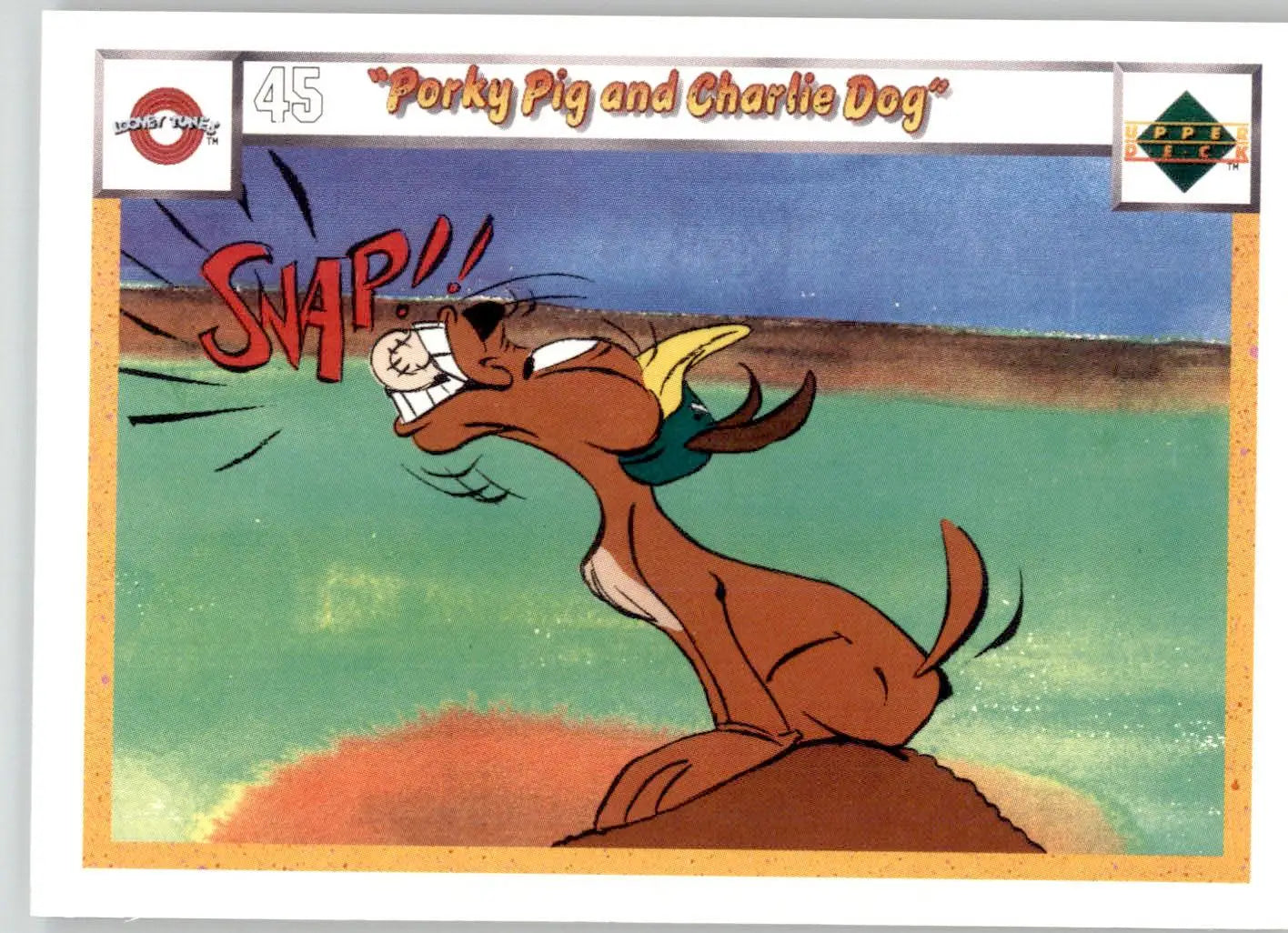 Porky Pig and Charlie Dog - 1990 Upper Deck Comic Ball - #45 / 48 - Baseball - Baseball Card Single