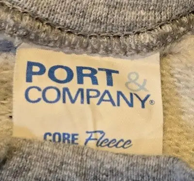 Port Company Sweatshirt Youth M Gray Castle PE Core Fleece Crewneck School Logo - Apparel