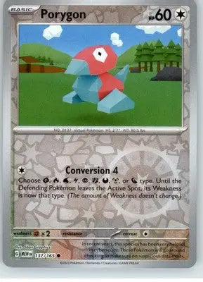 Porygon - SV: Scarlet & Violet 151 - Reverse Holo NM - #137/165 - Pokémon Card Single