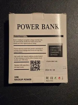 Power Bank Portable Charger Fast Adaptive Quick Charging USB Backup Black Slim - Other