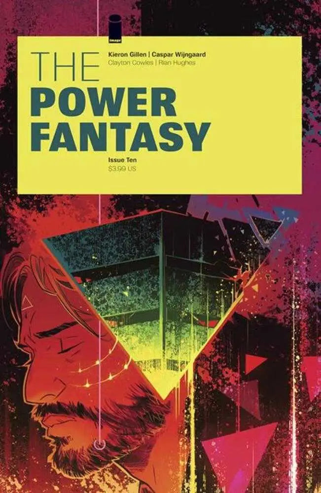 Comic book cover with man’s profile and abstract shapes from Power Fantasy #10 by Caspar Wijngaard Mature