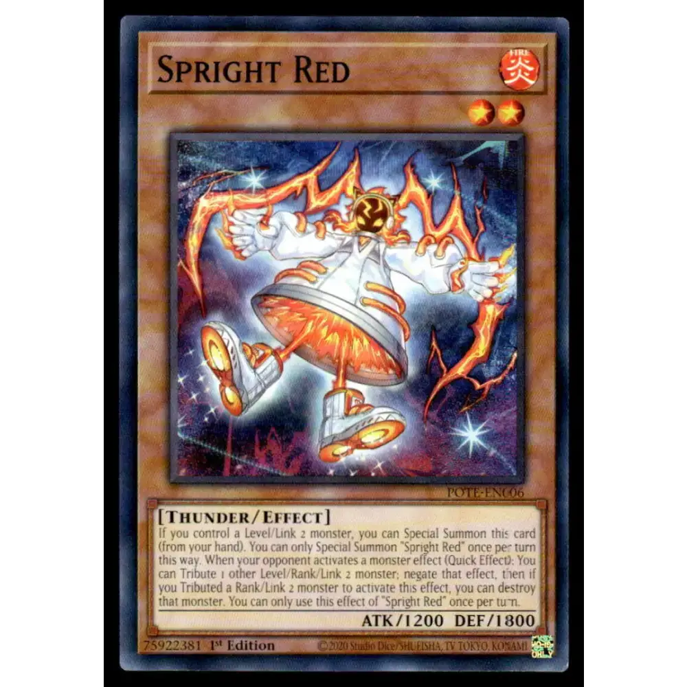 Power of the Elements #POTE-EN006 Spright Red Yugioh Trading Card - Yu-Gi-Oh! Card Single