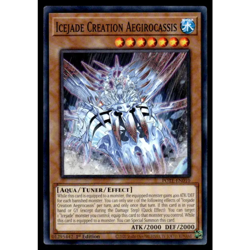 Power of the Elements #POTE-EN010 Icejade Creation Aegirocassis Yugioh Trading Card - Yu-Gi-Oh! Card Single