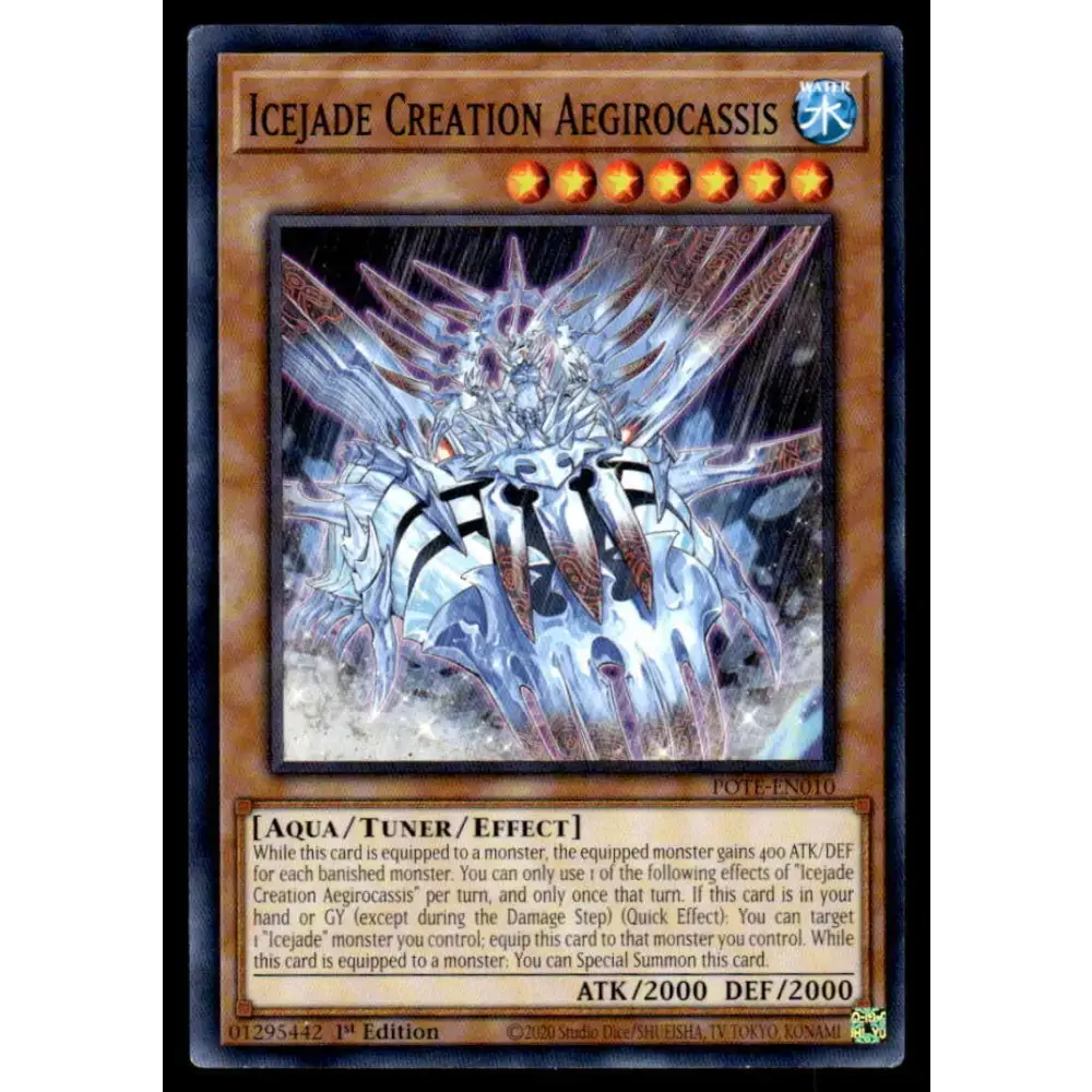 Power of the Elements #POTE-EN010 Icejade Creation Aegirocassis Yugioh Trading Card - Yu-Gi-Oh! Card Single