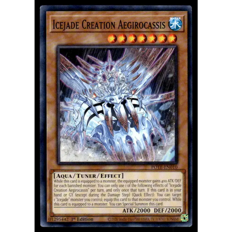 Power of the Elements #POTE-EN010 Icejade Creation Aegirocassis Yugioh Trading Card - Yu-Gi-Oh! Card Single