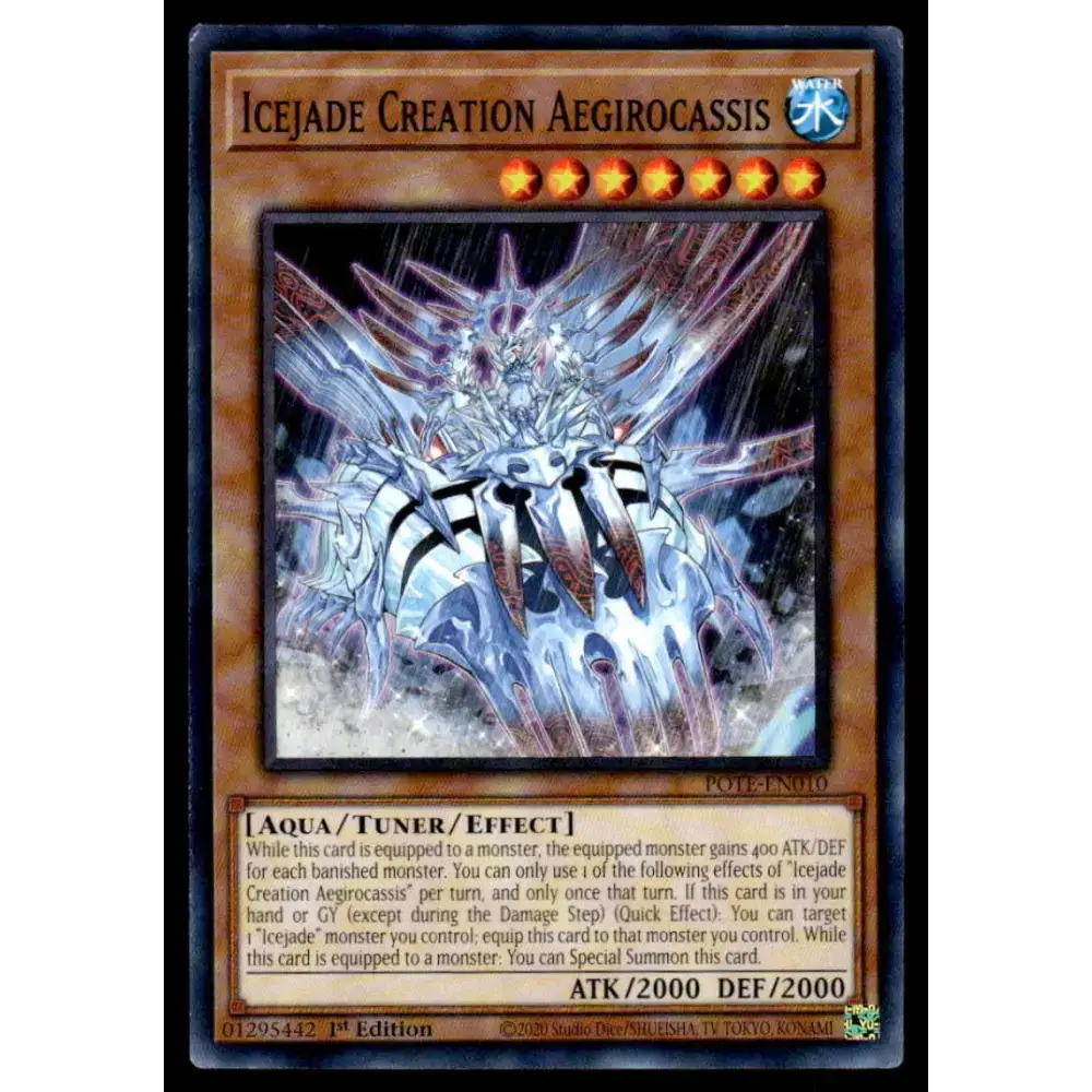 Power of the Elements #POTE-EN010 Icejade Creation Aegirocassis Yugioh Trading Card - Yu-Gi-Oh! Card Single