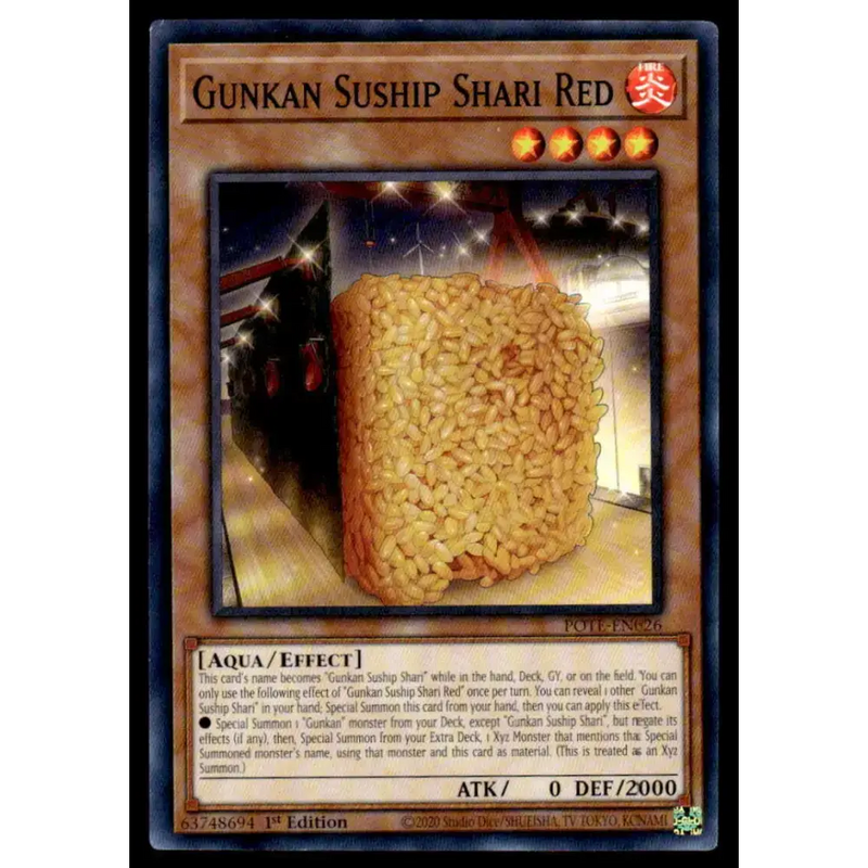 Power of the Elements #POTE-EN026 Gunkan Suship Shari Red Yugioh Trading Card - Yu-Gi-Oh! Card Single