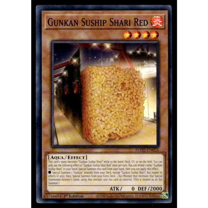 Power of the Elements #POTE-EN026 Gunkan Suship Shari Red Yugioh Trading Card - Yu-Gi-Oh! Card Single