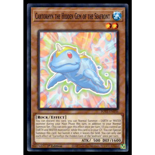 Power of the Elements #POTE-EN036 Cartorhyn the Hidden Gem of the Seafront Yugioh Trading Card - Yu-Gi-Oh! Card Single