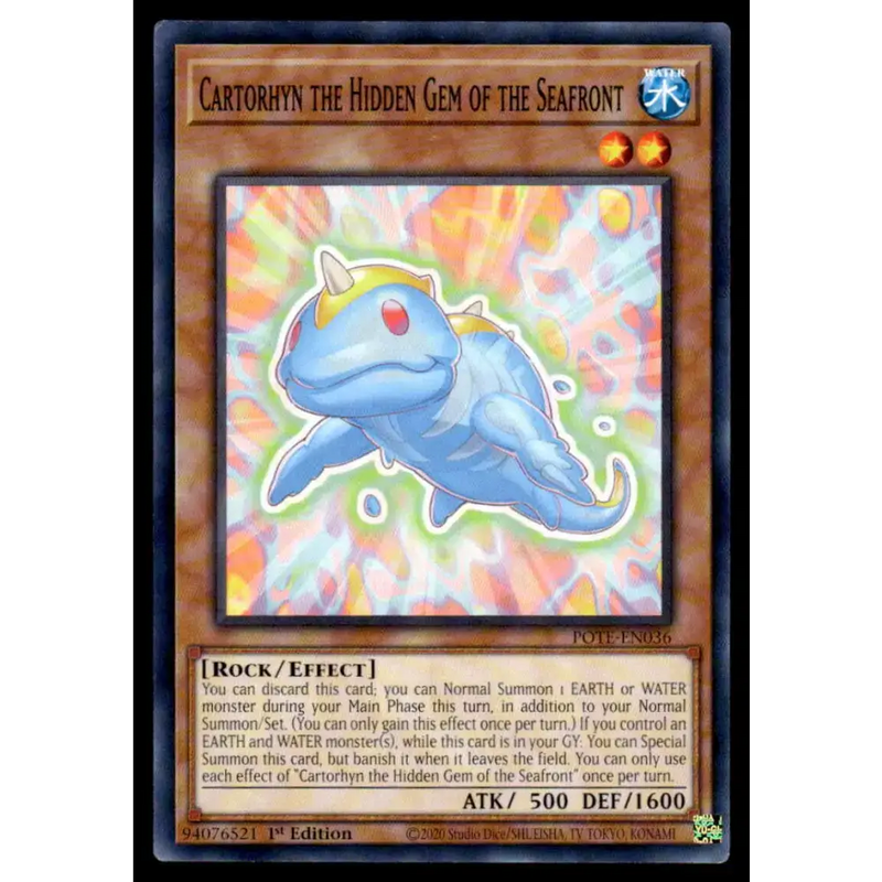 Power of the Elements #POTE-EN036 Cartorhyn the Hidden Gem of the Seafront Yugioh Trading Card - Yu-Gi-Oh! Card Single