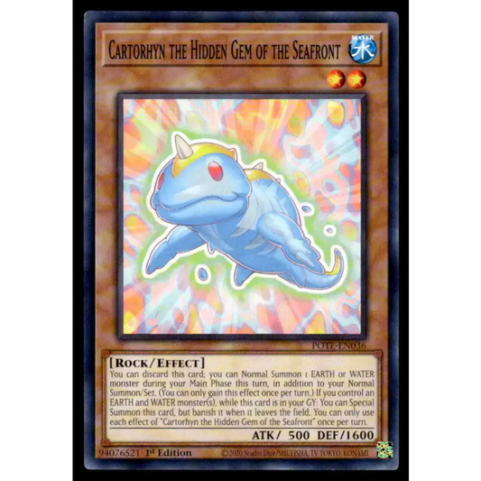 Power of the Elements #POTE-EN036 Cartorhyn the Hidden Gem of the Seafront Yugioh Trading Card - Yu-Gi-Oh! Card Single
