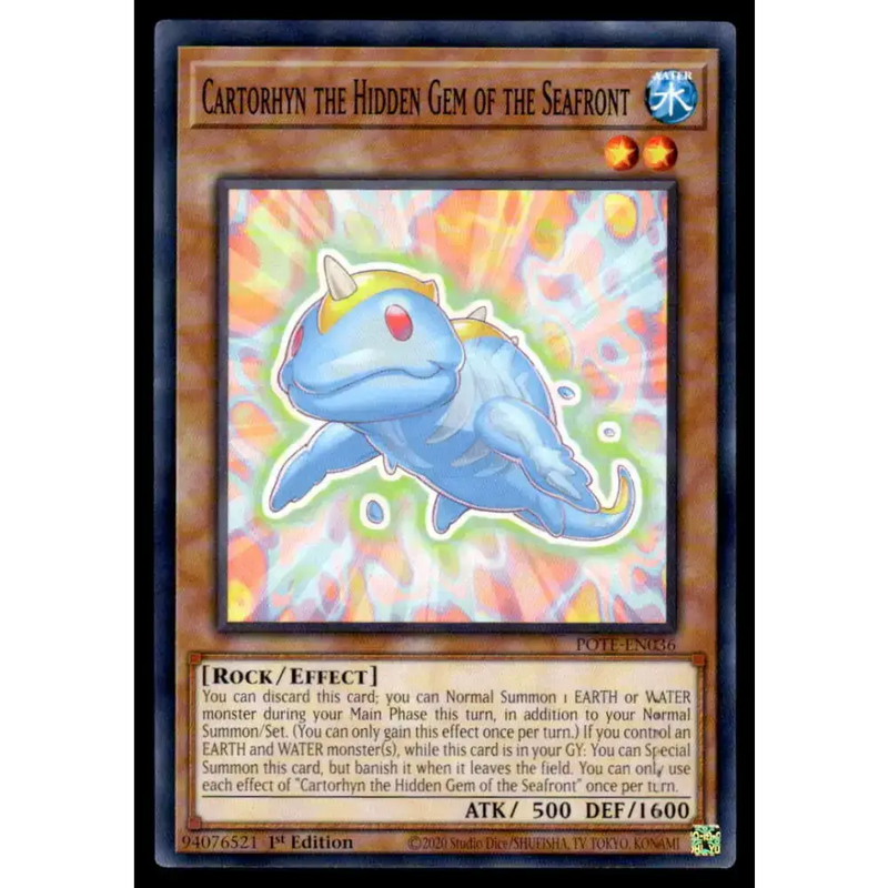 Power of the Elements #POTE-EN036 Cartorhyn the Hidden Gem of the Seafront Yugioh Trading Card - Yu-Gi-Oh! Card Single