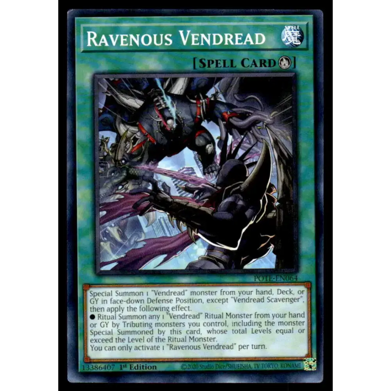 Power of the Elements #POTE-EN064 Ravenous Vendread Yugioh Trading Card - Yu-Gi-Oh! Card Single