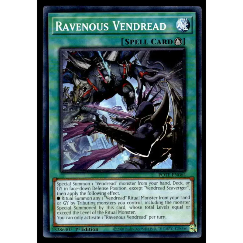 Power of the Elements #POTE-EN064 Ravenous Vendread Yugioh Trading Card - Yu-Gi-Oh! Card Single