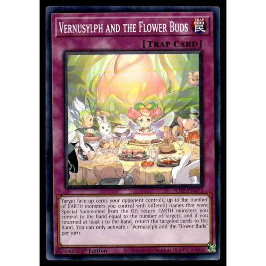 Power of the Elements #POTE-EN075 Vernusylph and the Flower Buds Yugioh Trading Card - Yu-Gi-Oh! Card Single