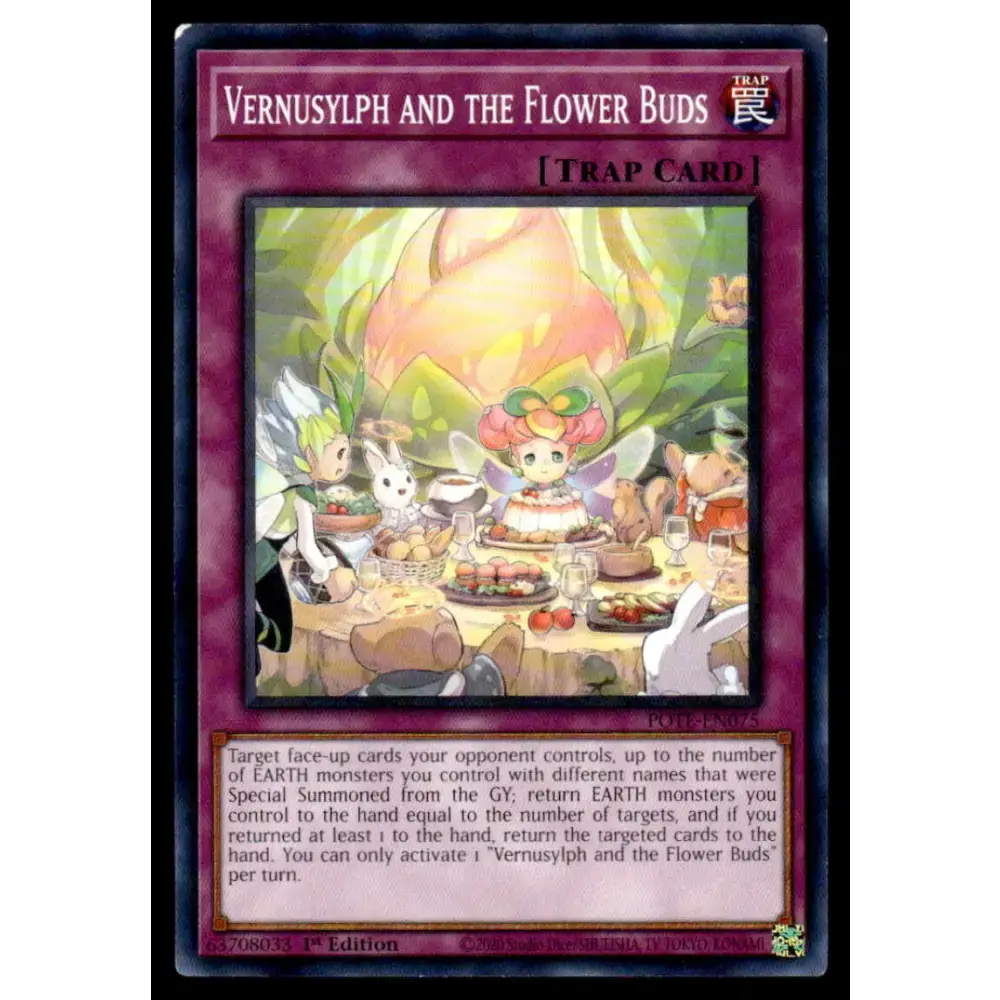Power of the Elements #POTE-EN075 Vernusylph and the Flower Buds Yugioh Trading Card - Yu-Gi-Oh! Card Single