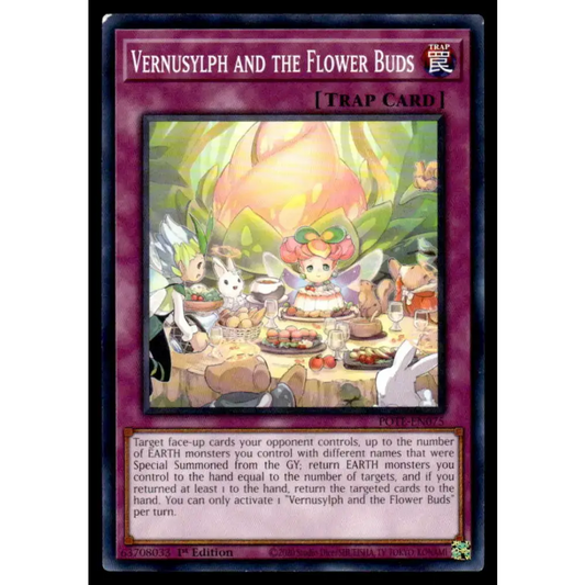 Power of the Elements #POTE-EN075 Vernusylph and the Flower Buds Yugioh Trading Card - Yu-Gi-Oh! Card Single