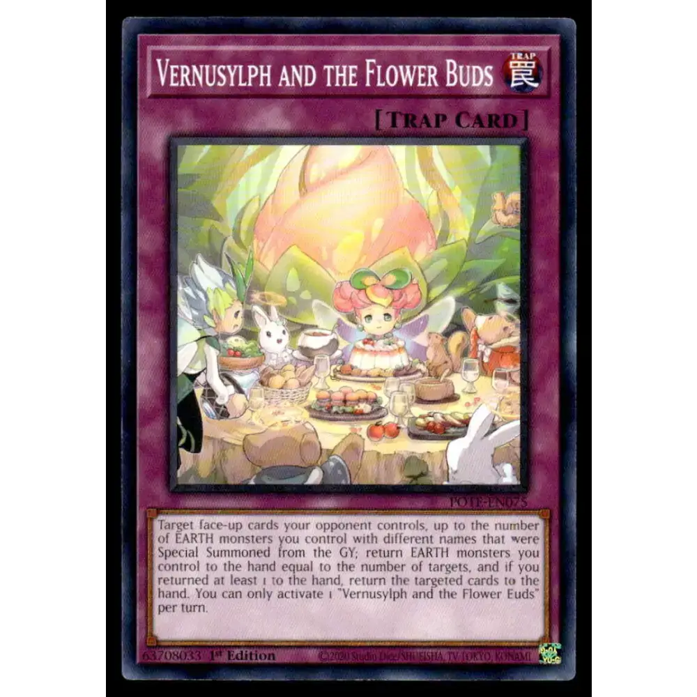 Power of the Elements #POTE-EN075 Vernusylph and the Flower Buds Yugioh Trading Card - Yu-Gi-Oh! Card Single