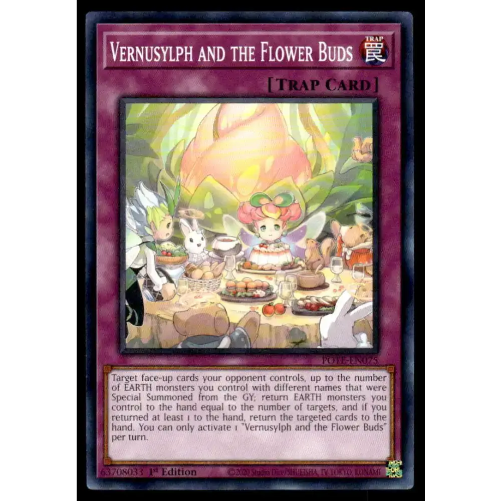 Power of the Elements #POTE-EN075 Vernusylph and the Flower Buds Yugioh Trading Card - Yu-Gi-Oh! Card Single